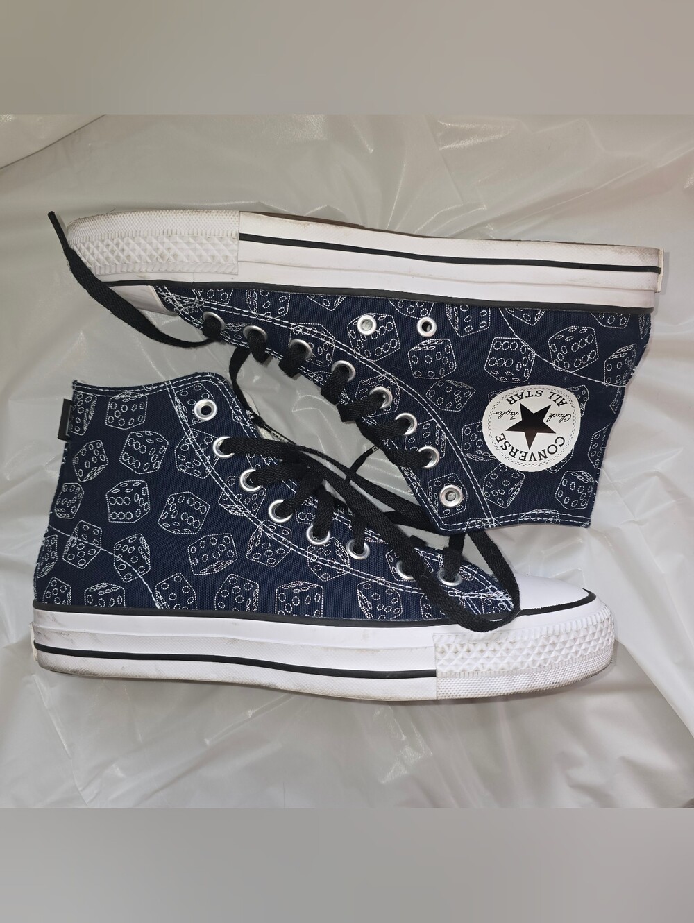 Blue Dice High Top Converse - Picture 2 of 5